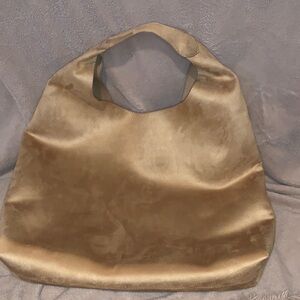 Gap Vegan Suede Slouchy Tote Bag in Honey Brown